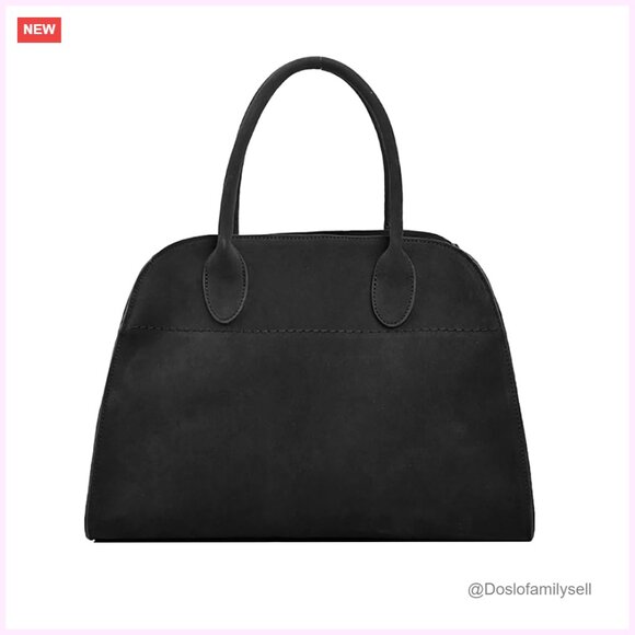 Retro Suede Leather Tote Bag Top Handle Shoulder Purse Chic Elegant